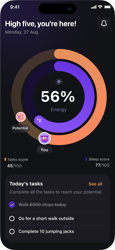 Bía sleep app screenshot
